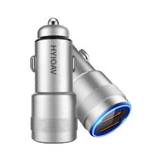 现代骄阳（HY IOAV）36W双USB车载充电器一拖二点烟器车充超级快充适用苹果华为小米12.72元（需领券）