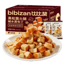 比比赞（BIBIZAN）黑松露火腿碱水面包丁 160g6.35元