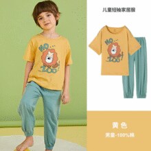 舒适透气！顶瓜瓜 儿童春夏季A类纯棉家居服套装（100~160码）￥27.00 1.0折