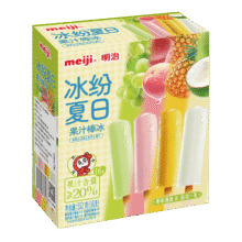 plus会员：明治（meiji）果汁棒冰（葡萄、白桃、菠萝、椰子）32g*16支 冰棍 彩盒装*7件+凑单75.46元（合10.78元/件）