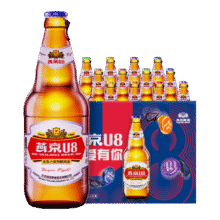 燕京啤酒燕京U8啤酒500ml*12瓶*2箱 共24瓶送货上门 500mL 24瓶88.7元（需领券）