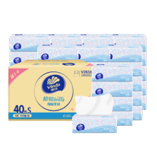 plus会员:维达（Vinda）抽纸 细韧3层100抽*40包S码 细腻柔韧34.41元（返10元卡）