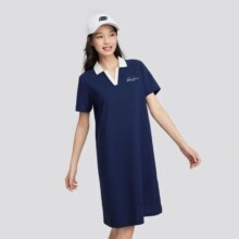 斯凯奇【撞色V领连衣裙】女士连衣裙凉感运动裙女POLO裙女夏季119元(超V价更低)
