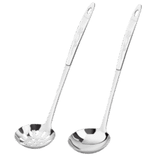 美厨（maxcook）火锅勺 加厚不锈钢汤勺漏勺两件套 玫瑰系列 MCMG-0219.9元 (月销2000+)