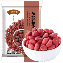 一禾谷香红花生米 东北手选去壳红花生米红皮花生仁红衣无壳四粒 去壳红皮花生米 500g*1袋25.16元（需领券，合8.39元/件）