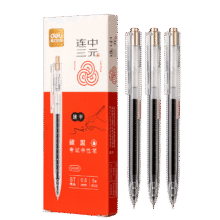 微信小程序、PLUS会员：得力 速干按动 中性笔 0.5mm 黑色 5支/盒＊5件9.2元包邮（合1.84元/件）