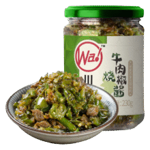 微信小程序、PLUS包邮：川娃子烧椒酱 辣椒酱四川特产虎皮青椒剁椒酱下饭菜拌饭酱 牛肉烧椒酱230g（任选4件）24元（需领券，合6元/件）
