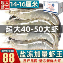 首鲜道大虾 虾 新鲜盐田大虾盐冻4斤青虾大明虾生鲜白虾 40-50规格14-16厘米 3斤(净重)88元