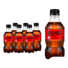 可口可乐碳酸饮料可乐无糖300ml*6瓶5.03元包邮