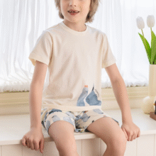 A类吸湿透气！MOMOCO玛米玛卡  儿童家居服套装￥39.00