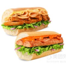 美团外卖 赛百味「肉肉双拼」照烧鸡火腿+香肠萨拉米三明治兑换券 多店可用原价58元 现价36.9元