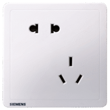 西门子（SIEMENS）致典系列雅白 开关插座面板电源墙壁插座 家用墙壁暗装86型 斜五孔插座3.42元（需领券）
