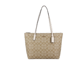 蔻驰（COACH）【官方授权店】奢侈品coach女包ZIP30托特包单肩Zip30送女友礼物 4455IMDQC卡其配白色929元（需领券）