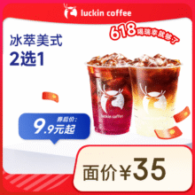 瑞幸咖啡 冰萃美式2选1 大杯 15天有效 限自提 luckin coffee8.9元（需领券）