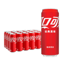 PLUS立减：可口可乐（Coca-Cola）碳酸汽水摩登罐饮料330ml*24罐新老包装随机发货返后39.4元、下单返10元e卡