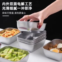 【冰箱收纳】不锈钢保鲜盒带盖方盘冰箱收纳盒盘子野餐盒饺子方盒14.9元（需领券）