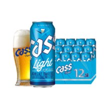 再降价、88VIP：韩国原装进口CASS/凯狮啤酒经典黄啤酒4度LIGHT淡爽500ml* 12罐装68.4元（需领券、88VIP）