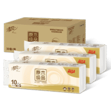 plus：清风无芯卷纸原木纯品4层70克*30卷卫生纸 (10卷*3提）26.16元（需领券）
