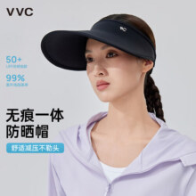 VVC成毅同款防晒帽女夏防紫外线遮阳帽无痕帽户外骑行男女同款太阳帽 曜石黑128元