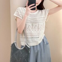 唐狮 简约风镂空设计圆领套头短袖79元