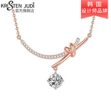 KRISTEN JUDI 微笑蝴蝶结项链女银金色锁骨链高级感吊119元