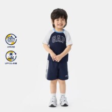 Gap男幼童2025夏季款logo撞色插肩防晒凉感短袖T恤儿童装76731690元