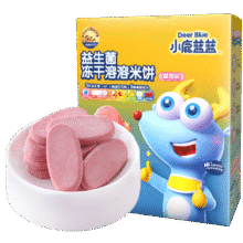 小鹿蓝蓝益生菌冻干溶溶米饼 宝宝米饼零食儿童冻干零食吸口水 草莓味20g11.3元 (券后省0.7,月销1w+)