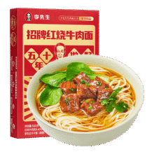 李先生 招牌红烧牛肉面560g/盒 大块牛肉 非油炸早餐夜宵速食方便面泡面11.3元（需领券）