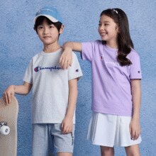 凉感科技！Champion 冠军 男女童25夏季原纱凉感运动短袖T恤￥71.10 3.8折 比上一次爆料降低 ￥9