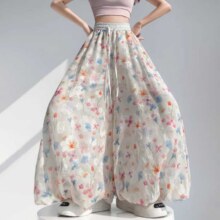 闭眼买：雅羊人 画报花苞裙裤女夏季2025新款小个子a字半身裙垂感高腰碎花55元包邮（超v会员价格更低）