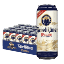 百帝王（Benediktiner）小麦白啤酒 修道院经典 500ml*24听 整箱装 德国原装进口127.03元（需领券）