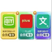 爱奇艺年卡+京东PLUS年卡+百度文库VIP年卡148元