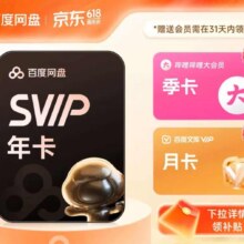 百度网盘超级会员SVIP年卡加赠B站大会员季卡+文库月卡扩容加速下载178元（需领券）