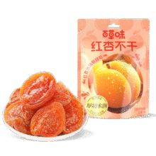 需入会、首购：百草味 红杏干 80g4.39元