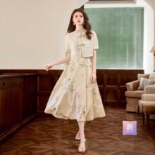 她池 【复古国风套装】2025夏装新女士外套搭吊带裙两件套有大码149元