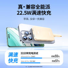 国家补贴：绿联 苹果充电宝自带Type-C线20W快充 10000毫安券后65.45元