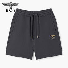 BOY LONDON 侣款针织短裤炭灰色金鹰小标潮牌短裤345.7元