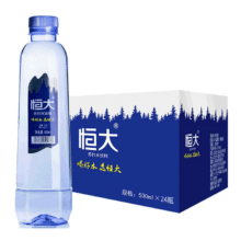 恒大 苏打水500ml*24瓶整箱 2口味可选22.11元+169淘金币（需领券）包邮