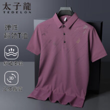 太子龙男士POLO衫夏季薄款翻领T恤 葡萄红 L39.0元（合39元/件）