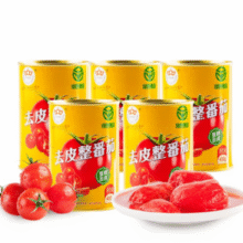 ￥5.5/罐！冠农股份 新疆去皮整番茄罐头400g*12罐￥66.20 5.6折