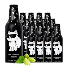 新品上市、20点：TsingTao 青岛啤酒 夜猫子 卡尔拉格斐联名 全麦啤酒 355ml*12瓶 整箱装87.61元 包邮（多重优惠）