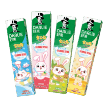 plus会员，需首购礼金:DARLIE/黑人 宝贝兔 儿童牙膏套装 40g*4支*2件28.3元（合14.15元/件）