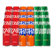 可口可乐（Coca-Cola）混合装可乐雪碧芬达碳酸饮料汽水330ml*24罐 烟花罐普罐随机发 含糖混合装330ml（各8罐）55.9元 (每满55减6,券后省4)