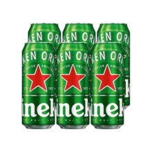 【官方正品】Heineken/经典喜力500ml*6听铝罐全麦德式拉格啤酒29元 (券后省16)