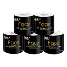 洁柔 卷纸黑face有芯大卷4层140g*5卷6.9元
