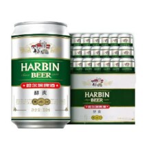 Harbin Beer/哈尔滨啤酒哈啤醇爽9度330ml*24听冰爽新鲜啤酒整箱29.9元 (券后省5)