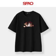 SPAO 短袖T恤 SPDX25SD01XY 黑#苹果狗 M49元（合24.5元/件）