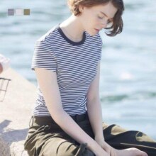 优衣库女装条纹圆领短T恤短袖迷你T修身打底百搭35.05元包邮