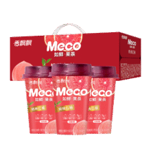 香飘飘Meco如鲜杯装果茶 桃桃红柚1*8（280ml*8） 0脂肪饮料礼盒12.52元