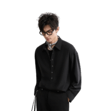伯爵卓尔三防抗皱套头设计长袖衬衫男士2025秋季新款通勤衬衣男 X531367 雾羽灰 XL (180)184.95元（需领券）